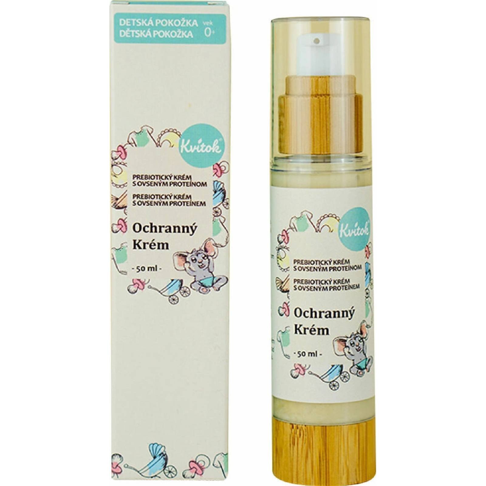 KVITOK Dětský ochranný krém celotělový prebiotický krém s ovesným proteinem 50 ml