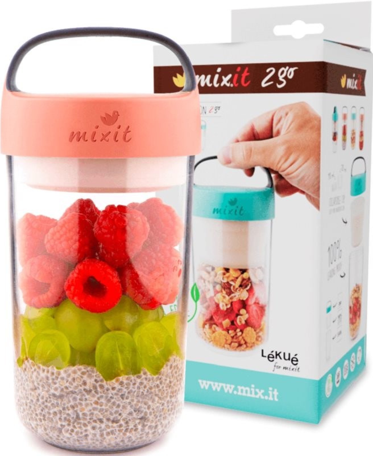 MIXIT 2go nádoba 600 ml lososová