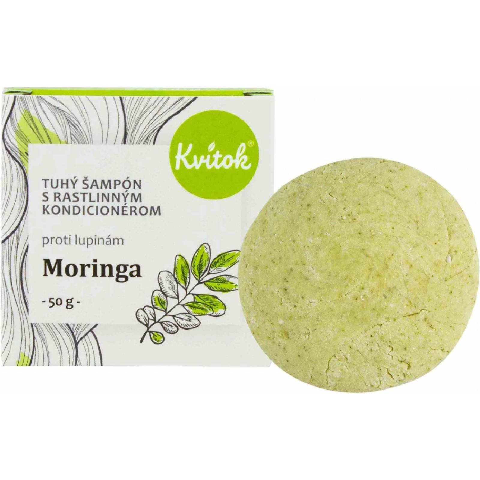Kvítok tuhý šampon s kondicionérem proti lupům Moringa 50 g